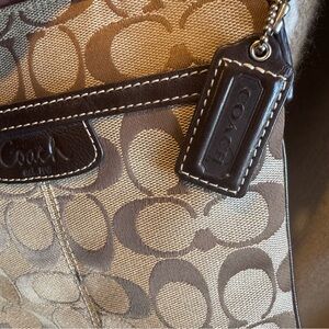 Authentic Coach Signature Jacquard Crossbody Swingpack - Tan/Brown